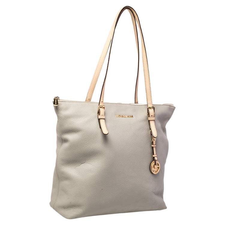 Pre Owned MICHAEL Michael Kors Lilac Leather Large Jet Set Travel Tote