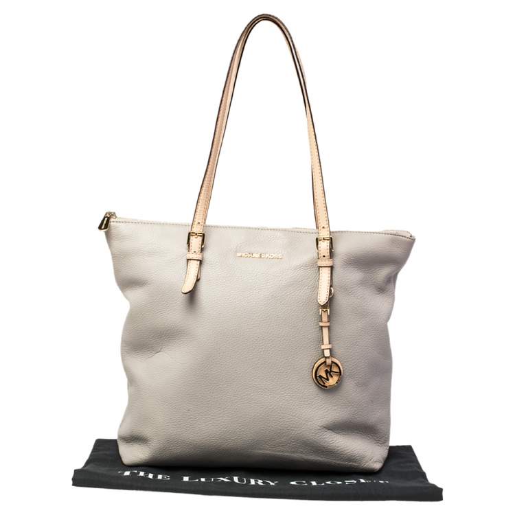 Pre Owned MICHAEL Michael Kors Lilac Leather Large Jet Set Travel Tote