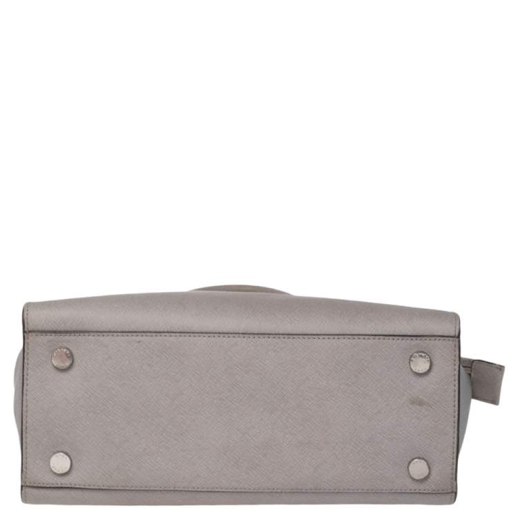Pre Owned MICHAEL Michael Kors Grey Saffiano Leather Large Selma Tote