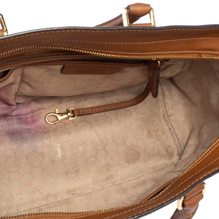 Pre Owned MICHAEL Michael Kors Brown Saffiano Leather Large Selma Tote