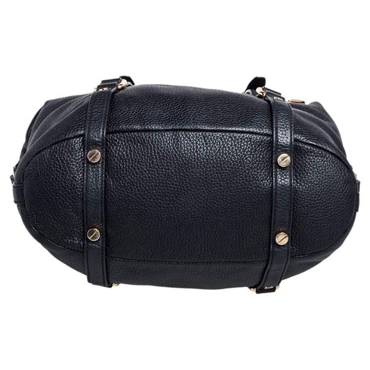 مملوكة مسبقًا MICHAEL Michael Kors Black Grained Leather Bedford Legacy Satchel