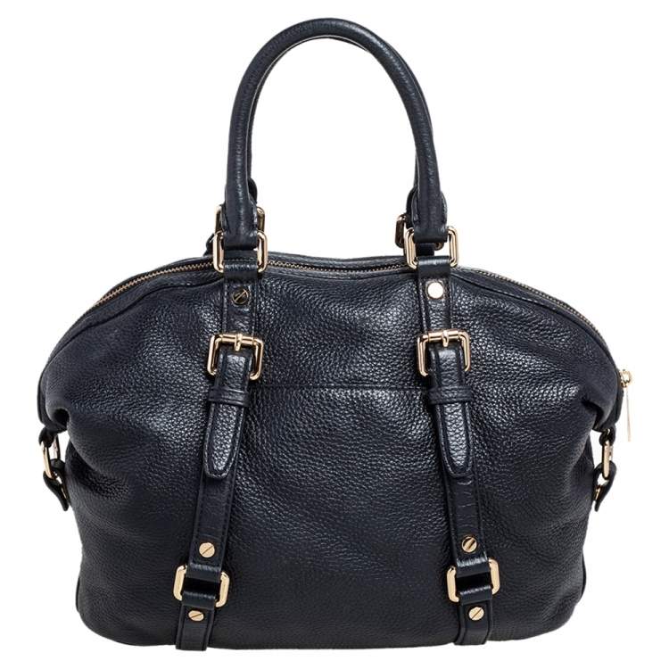 مملوكة مسبقًا MICHAEL Michael Kors Black Grained Leather Bedford Legacy Satchel