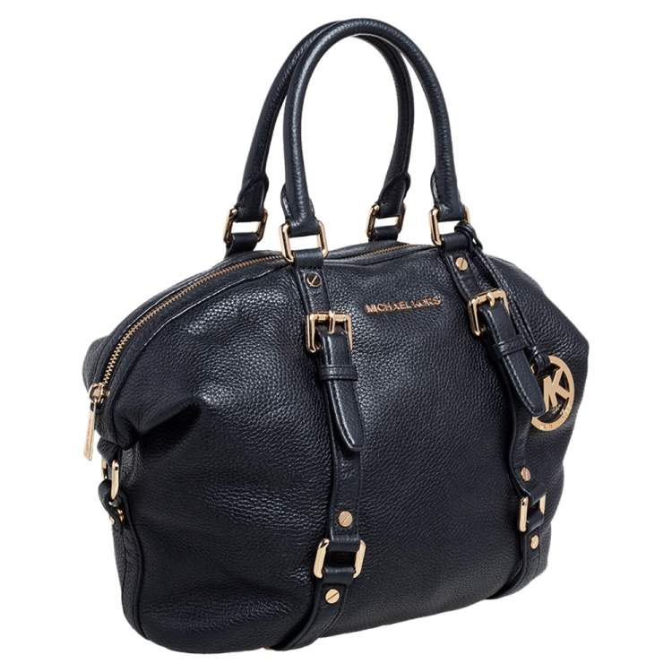 مملوكة مسبقًا MICHAEL Michael Kors Black Grained Leather Bedford Legacy Satchel