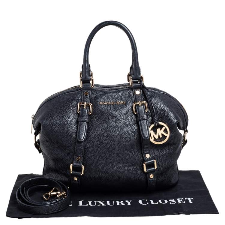 مملوكة مسبقًا MICHAEL Michael Kors Black Grained Leather Bedford Legacy Satchel