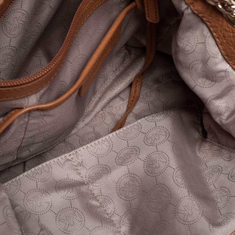 Pre Owned MICHAEL Michael Kors Tan Leather Jet Set Chain Tote