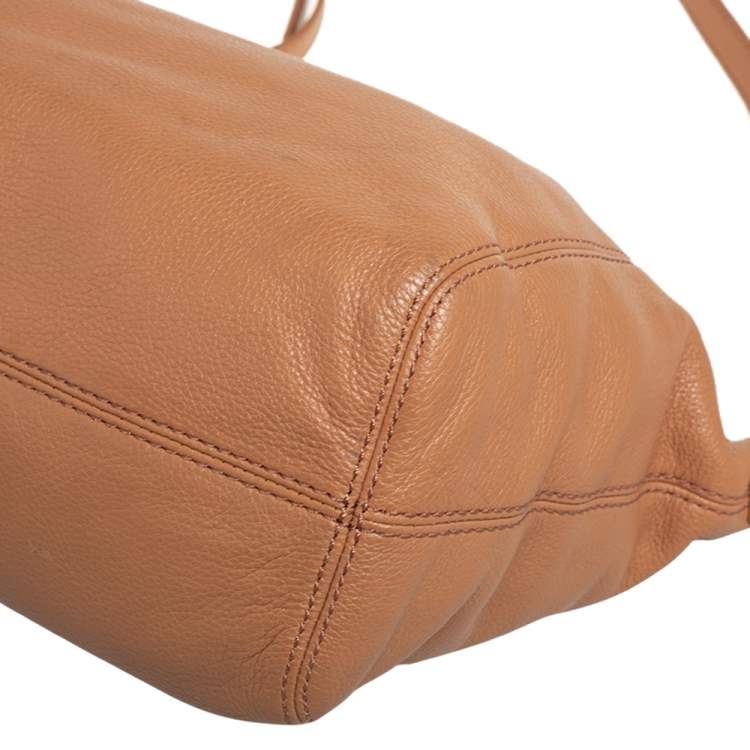 Pre Owned MICHAEL Michael Kors Tan Leather Jet Set Chain Tote