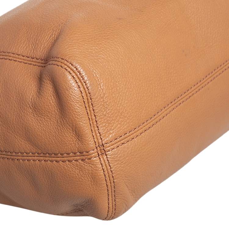 Pre Owned MICHAEL Michael Kors Tan Leather Jet Set Chain Tote