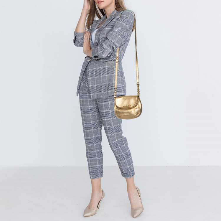مملوكة مسبقًا MICHAEL Michael Kors Metallic Gold Leather Bedford Crossbody Bag