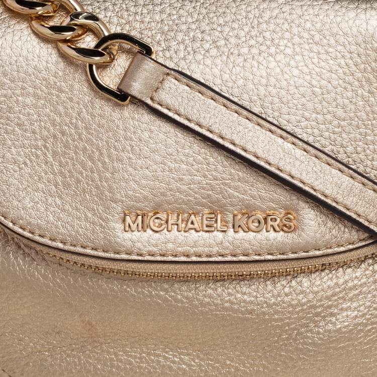 مملوكة مسبقًا MICHAEL Michael Kors Metallic Gold Leather Bedford Crossbody Bag