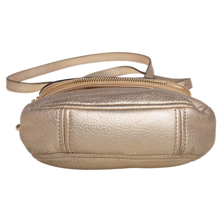 مملوكة مسبقًا MICHAEL Michael Kors Metallic Gold Leather Bedford Crossbody Bag