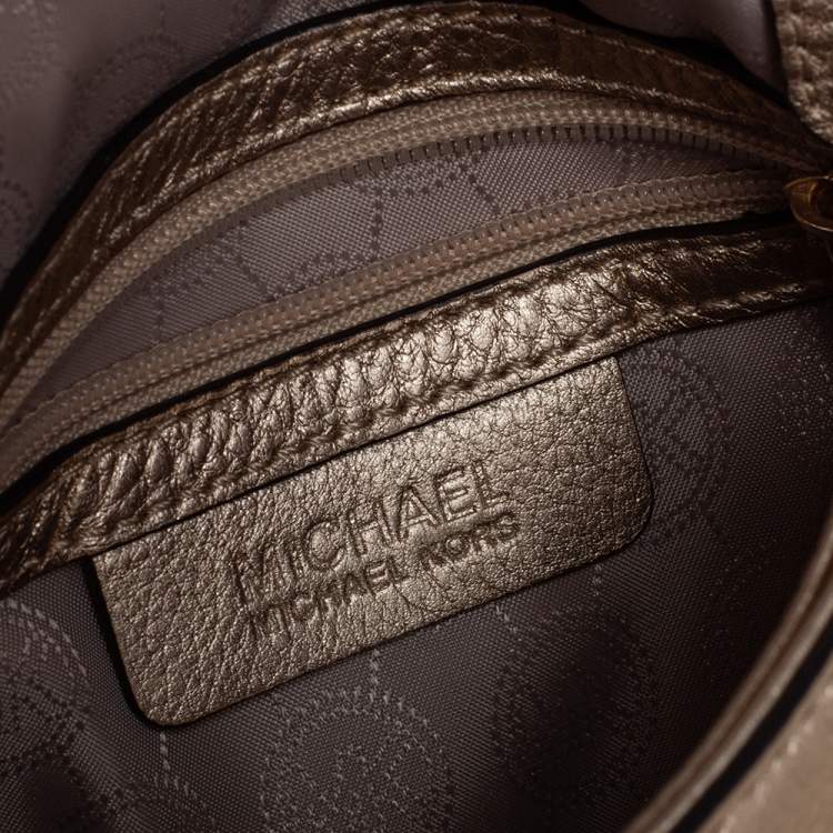 مملوكة مسبقًا MICHAEL Michael Kors Metallic Gold Leather Bedford Crossbody Bag