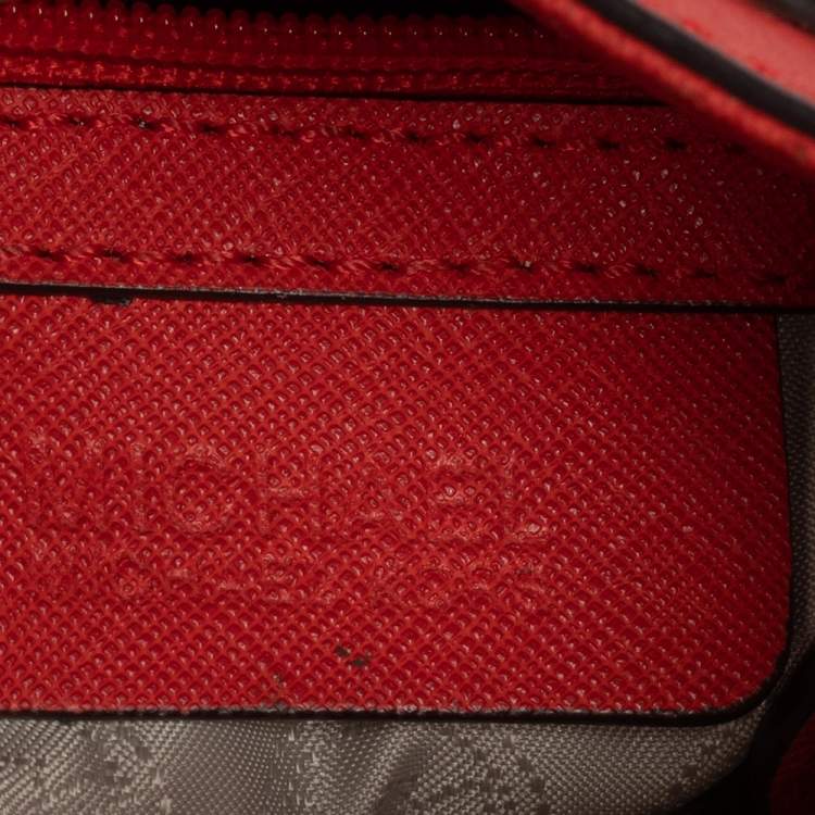 Pre Owned MICHAEL Michael Kors Red Leather Mini Hamilton Crossbody Bag