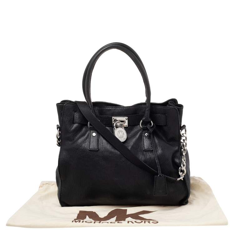 Pre Owned MICHAEL Michael Kors Black Leather Hamilton Tote
