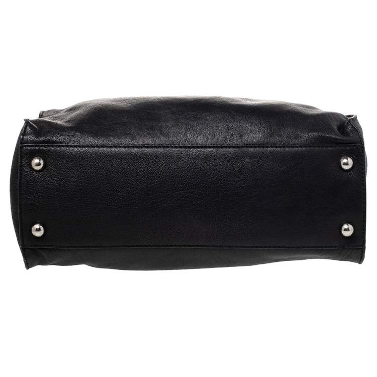 Pre Owned MICHAEL Michael Kors Black Leather Hamilton Tote