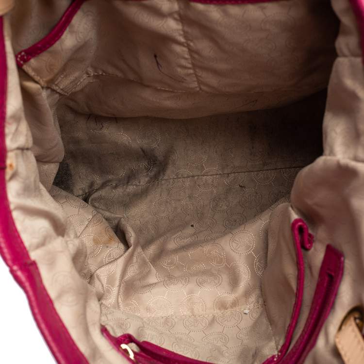Pre Owned MICHAEL Michael Kors Magenta Leather North South Tote