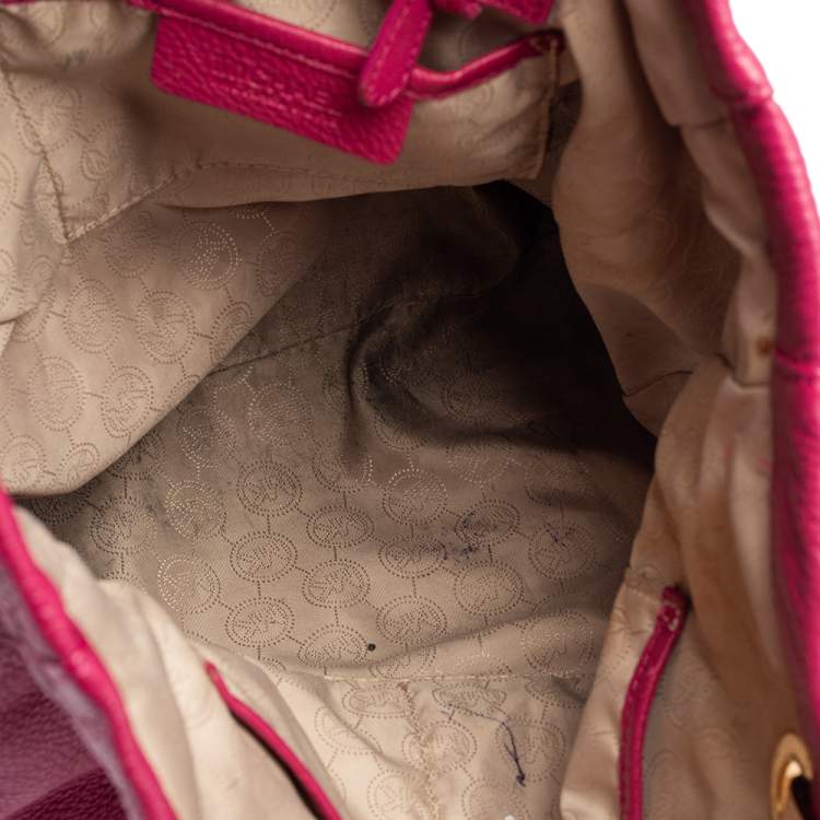 Pre Owned MICHAEL Michael Kors Magenta Leather North South Tote