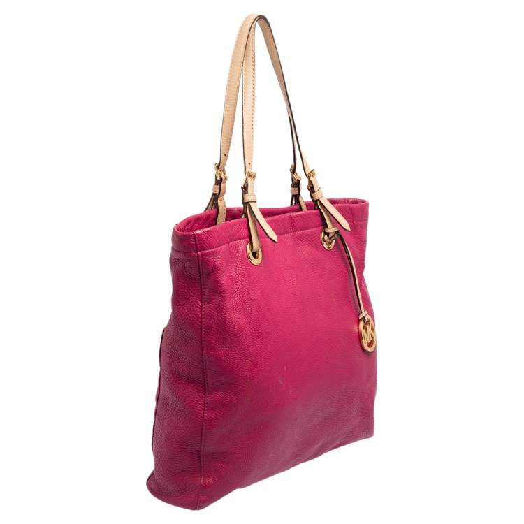 Pre Owned MICHAEL Michael Kors Magenta Leather North South Tote