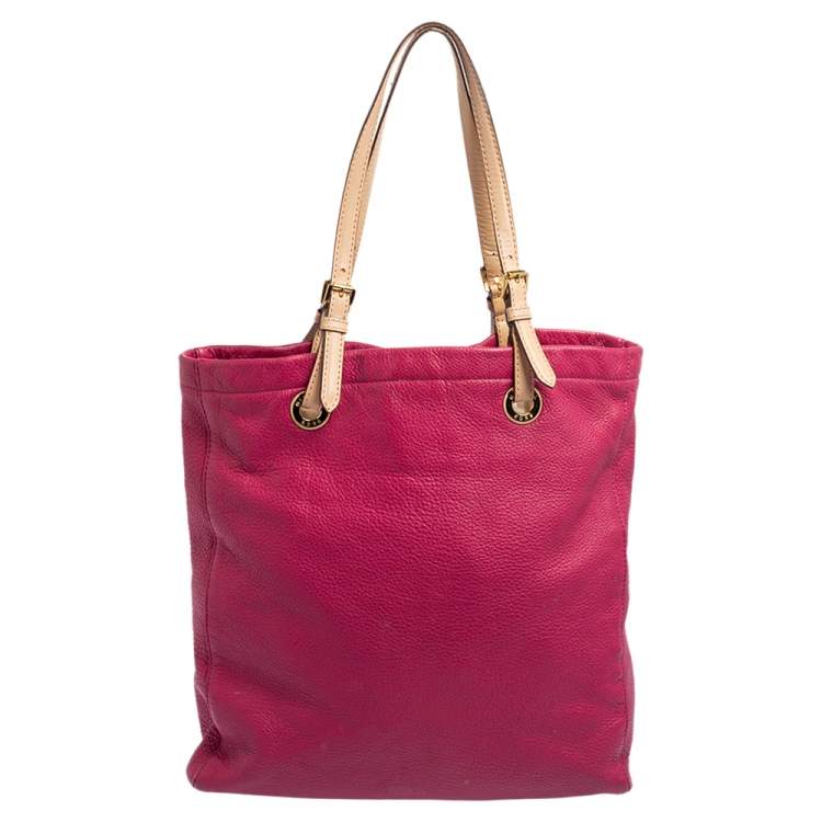 Pre Owned MICHAEL Michael Kors Magenta Leather North South Tote