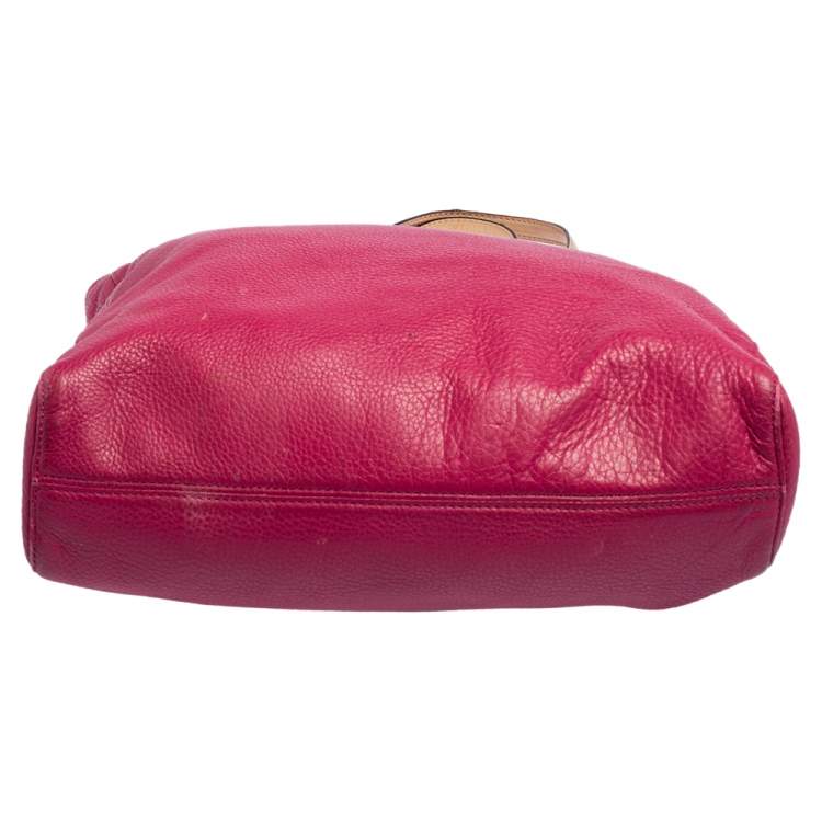 Pre Owned MICHAEL Michael Kors Magenta Leather North South Tote