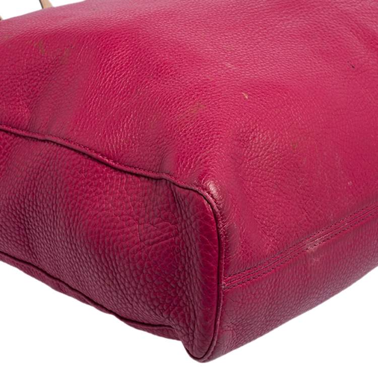 Pre Owned MICHAEL Michael Kors Magenta Leather North South Tote