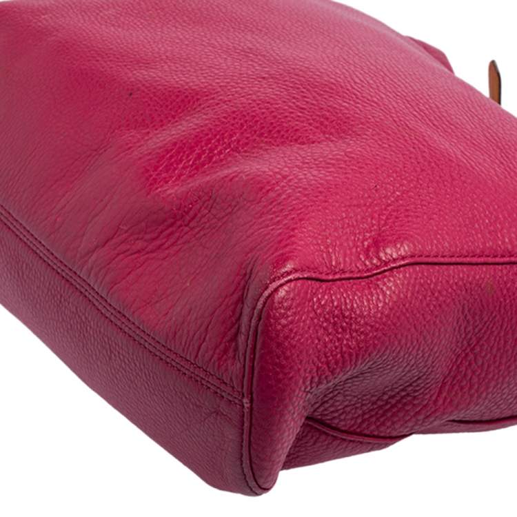 Pre Owned MICHAEL Michael Kors Magenta Leather North South Tote