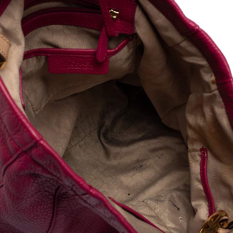 Pre Owned MICHAEL Michael Kors Magenta Leather North South Tote