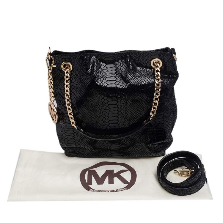 Pre Owned MICHAEL Michael Kors Python Embossed Leather Chain Tote