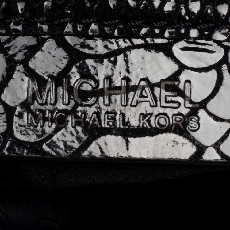 Pre Owned MICHAEL Michael Kors Python Embossed Leather Chain Tote