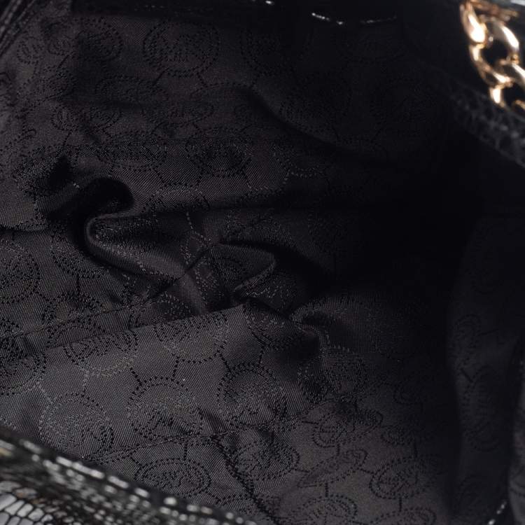 Pre Owned MICHAEL Michael Kors Python Embossed Leather Chain Tote