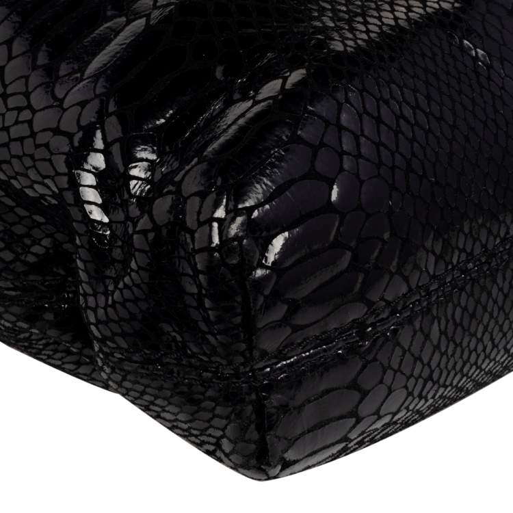Pre Owned MICHAEL Michael Kors Python Embossed Leather Chain Tote