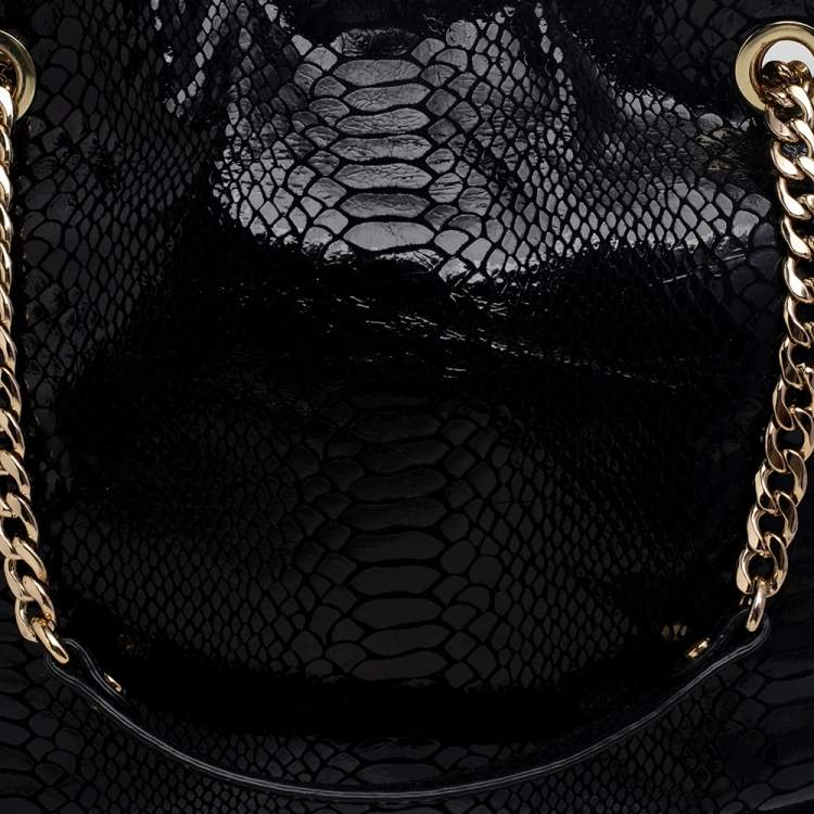 Pre Owned MICHAEL Michael Kors Python Embossed Leather Chain Tote