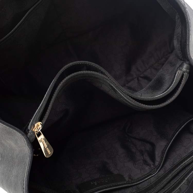 Pre Owned MICHAEL Michael Kors Black Saffiano Leather Medium Jet Set Travel Tote