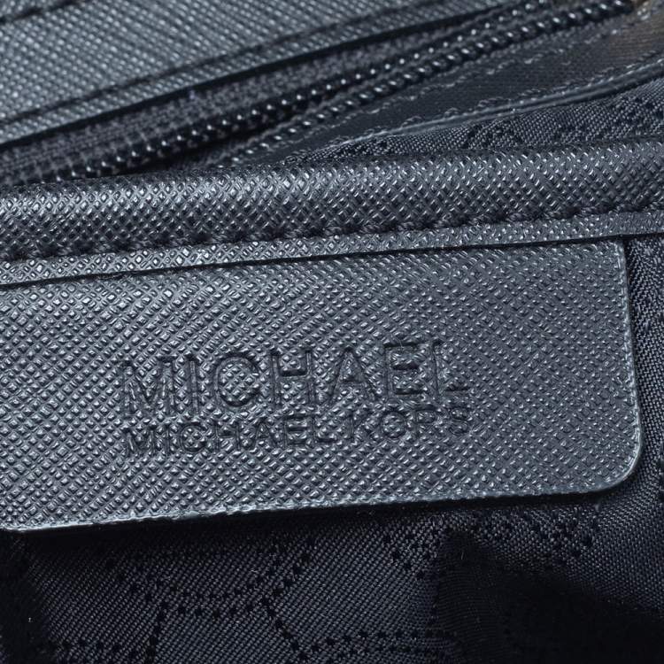 Pre Owned MICHAEL Michael Kors Black Saffiano Leather Medium Jet Set Travel Tote