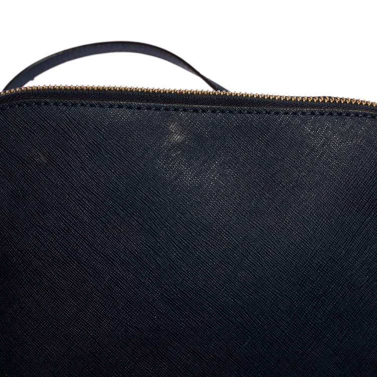 Pre Owned MICHAEL Michael Kors Navy Blue Leather Cindy Dome Crossbody Bag