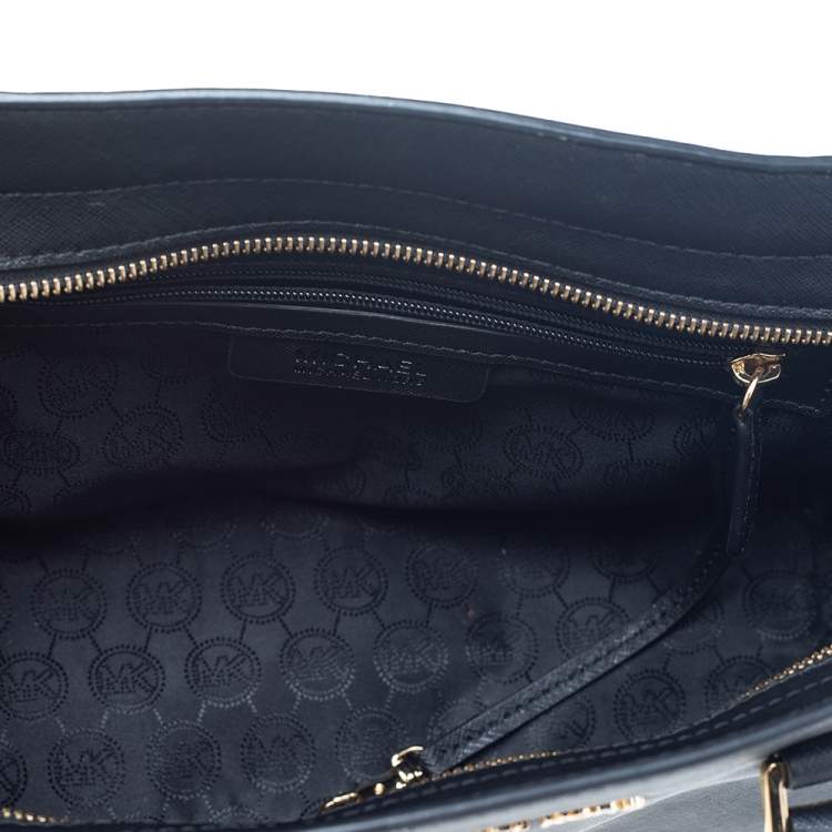 Pre Owned MICHAEL Michael Kors Black Saffiano Leather Medium Selma Satchel