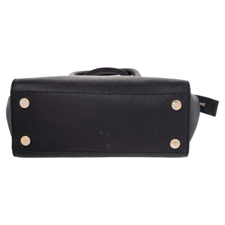 Pre Owned MICHAEL Michael Kors Black Saffiano Leather Medium Selma Satchel