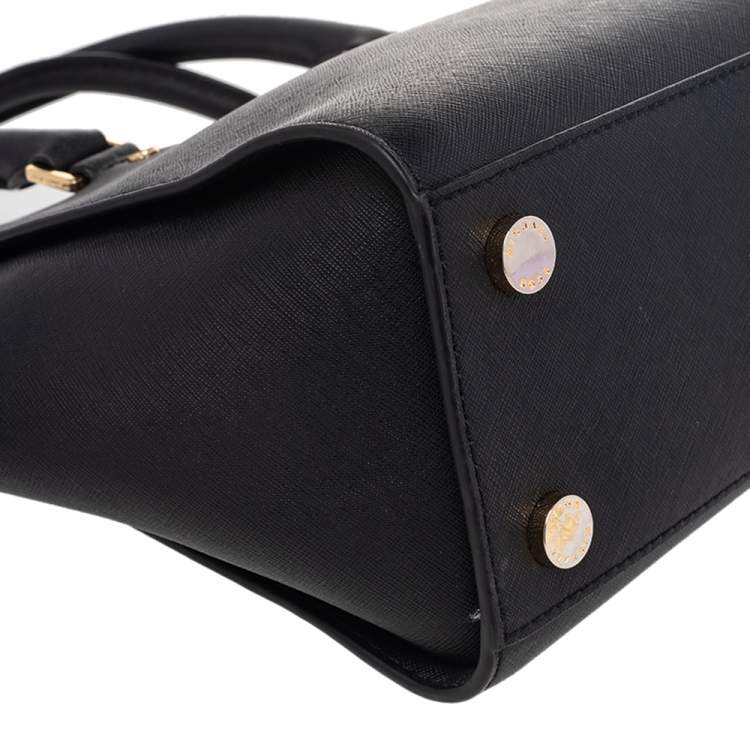Pre Owned MICHAEL Michael Kors Black Saffiano Leather Medium Selma Satchel