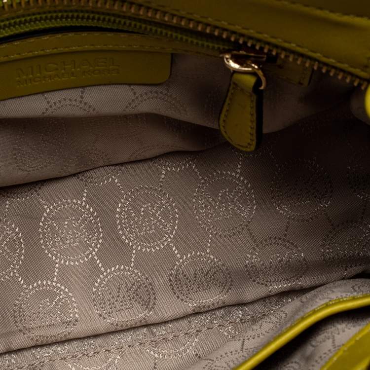 Pre Owned MICHAEL Michael Kors Yellow Leather Hamilton Crossbody Bag