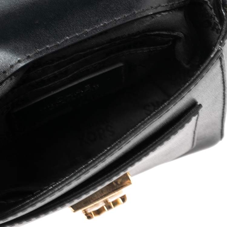 Pre Owned MICHAEL Michael Kors Black Leather Mindy Top Handle Bag
