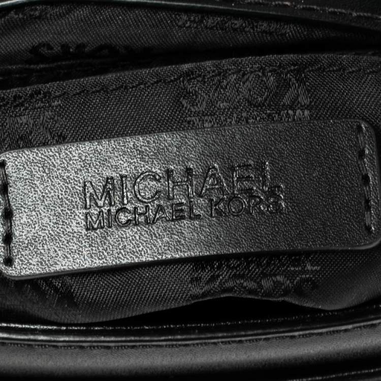 Pre Owned MICHAEL Michael Kors Black Leather Mindy Top Handle Bag