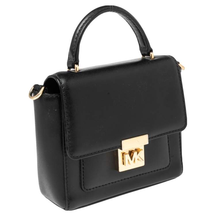 Pre Owned MICHAEL Michael Kors Black Leather Mindy Top Handle Bag