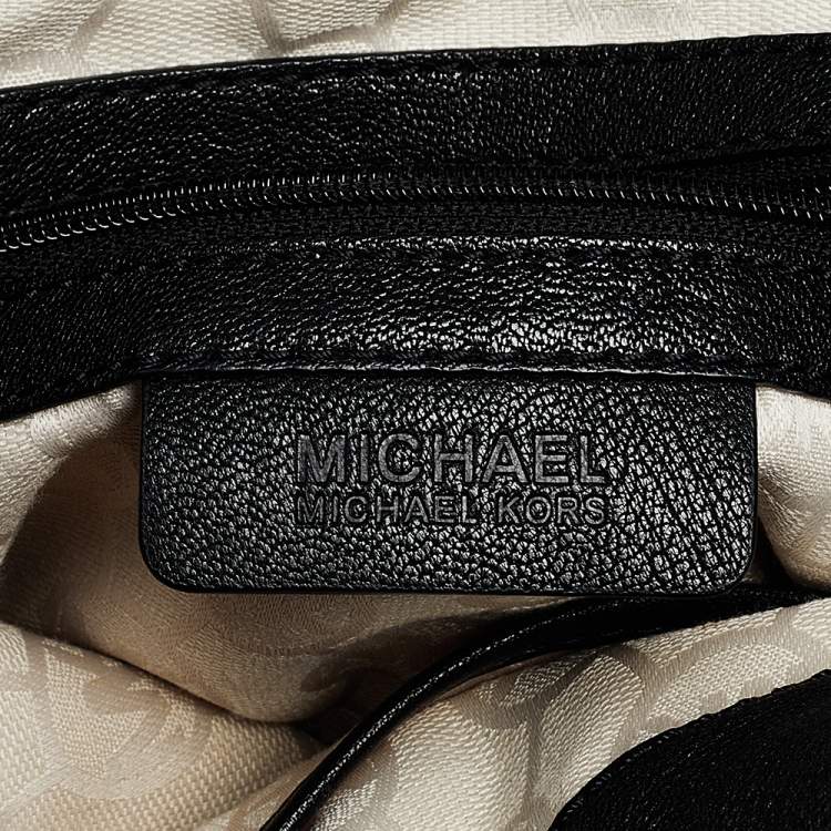 مملوكة مسبقًا Michael Michael Kors Black Leather Medium Hamilton East West Tote