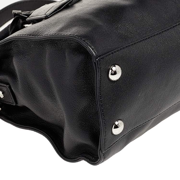 مملوكة مسبقًا Michael Michael Kors Black Leather Medium Hamilton East West Tote