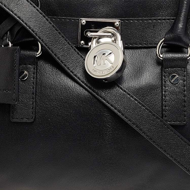 مملوكة مسبقًا Michael Michael Kors Black Leather Medium Hamilton East West Tote