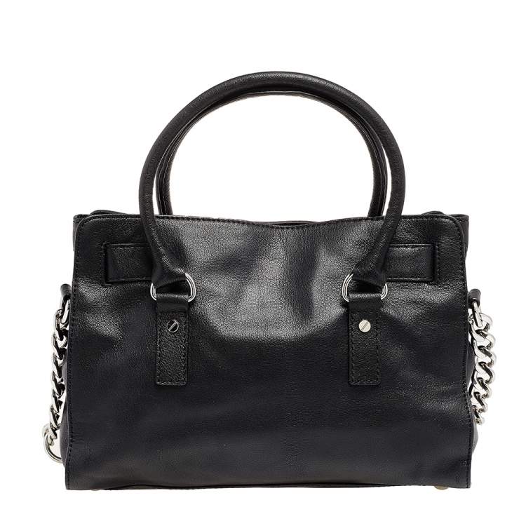 مملوكة مسبقًا Michael Michael Kors Black Leather Medium Hamilton East West Tote