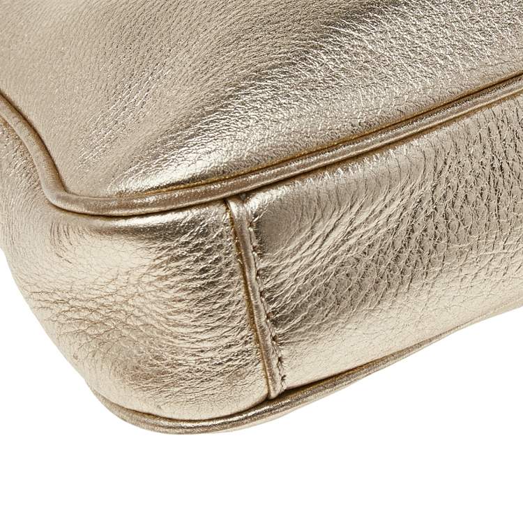 Pre Owned MICHAEL Michael Kors Gold Leather Berkley Clutch