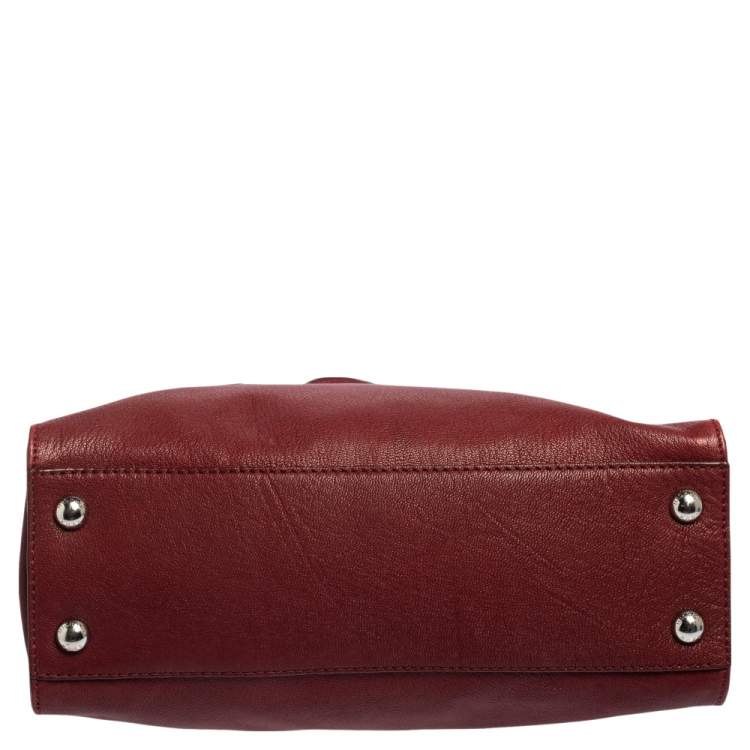 Pre Owned MICHAEL Michael Kors Red Leather East West Hamilton Tote