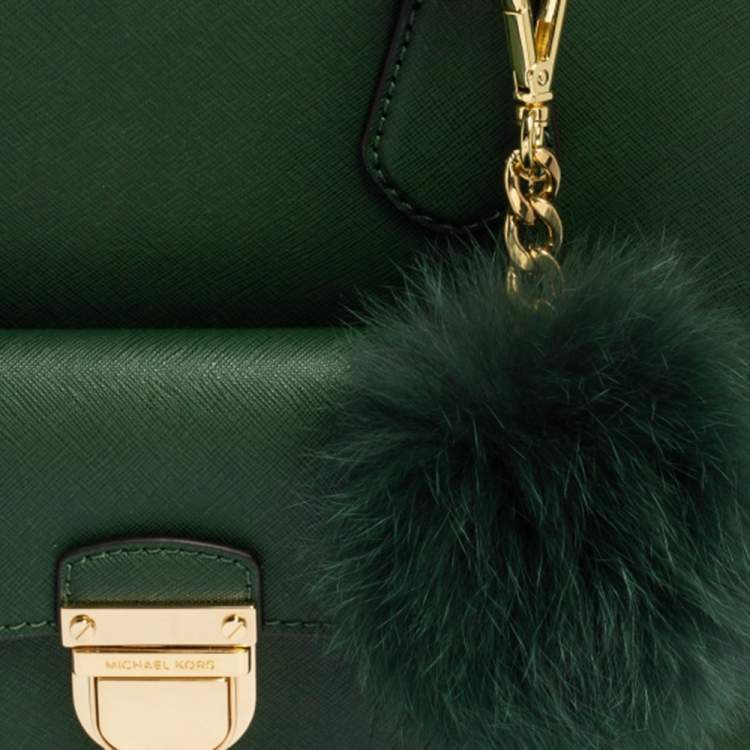 Pre Owned MICHAEL Michael Kors Green Leather Medium Bridgette Tote