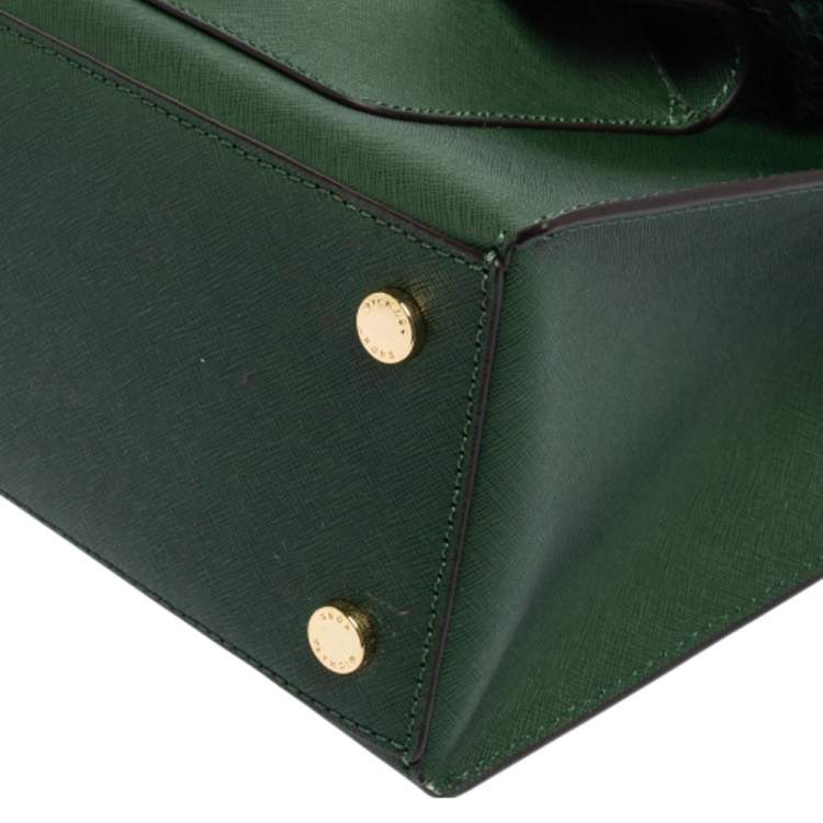 Pre Owned MICHAEL Michael Kors Green Leather Medium Bridgette Tote