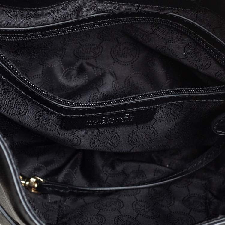 Pre Owned MICHAEL Michael Kors Black Leather Medium Hamilton East West Tote